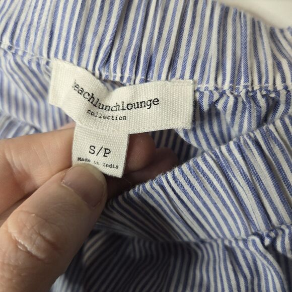 Beach Lunch Lounge Striped Cotton Off Shoulder Blouse Small - Picture 4 of 6